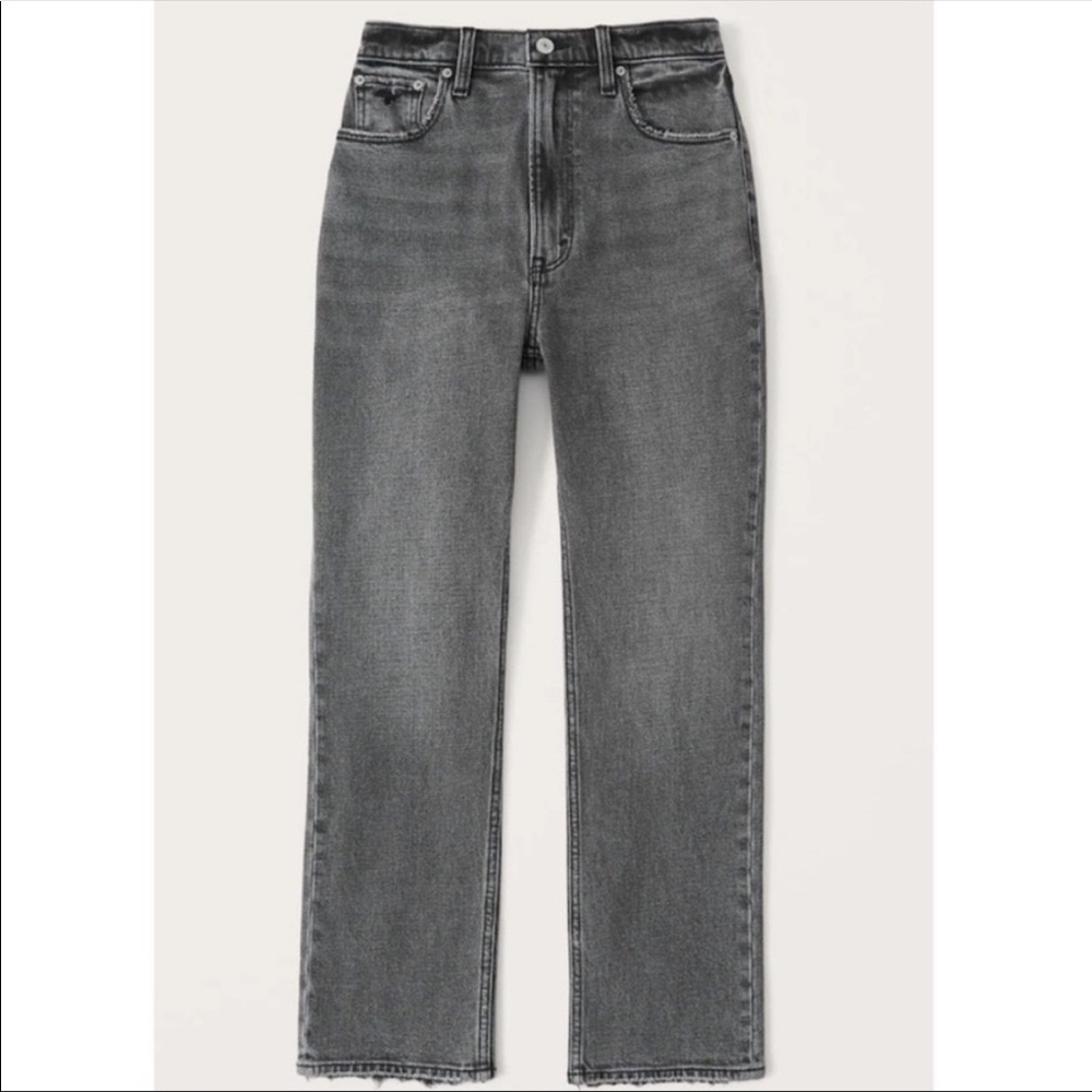 Abercrombie A&F Ultra High Rise Ankle Straight Washed Grey Jeans 26 Short